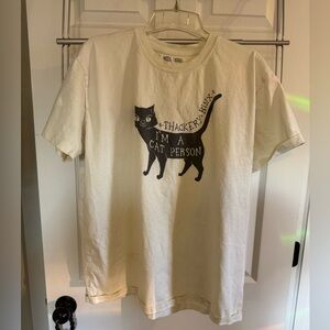 Disney Cream T-Shirt with Black Cat Design